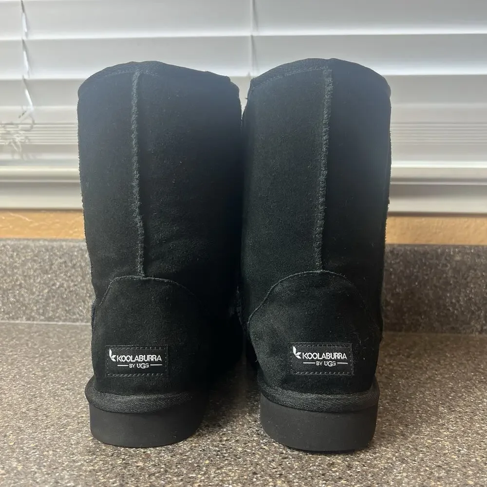 Koolaburra By Ugg Black Short Winter Boots Women's Size 9 Sherpa Lining Pull On